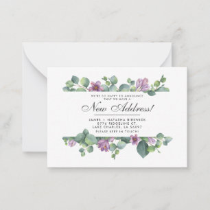 Cartão De Notas Novo endereço que movemos para o Eucalipto Botânic