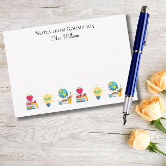 Cartão De Notas Número da Sala de Aula Personalizado Agradecimento
