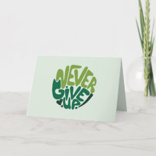 Cartão De Notas Nunca Desistir - Letra de Mão Positiva Verde