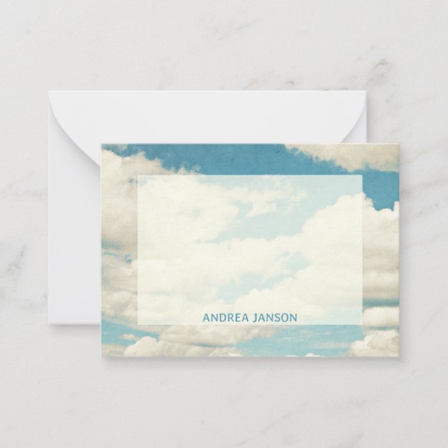 Cartão De Notas Nuvem Vintage (Frente)