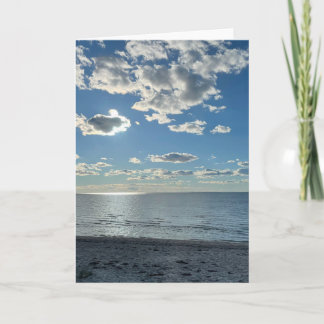 Cartão De Notas Nuvens Céu Azul Nublado Praia Vazia