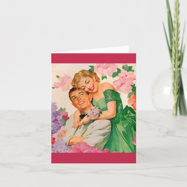 Cartão De Notas o casal feliz (Frente)