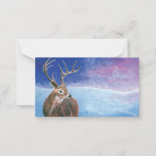 Cartão De Notas O cervo vermelho Cervus elaphus em paisagem de inv