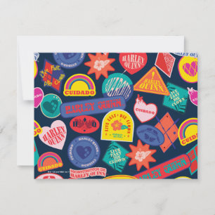 Cartão De Notas O Esquadrão Suicida Padrão de Crachá de Harley Q