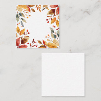 Cartão De Notas O outono deixa uma moldura de aquarela