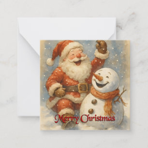 Cartão De Notas O Riso de Papai Noel no Abraço do Inverno