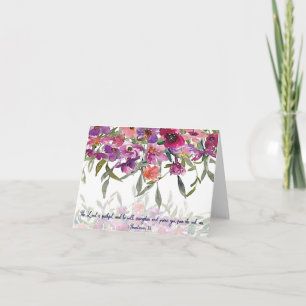Cartão De Notas O Senhor é fiel aguarela floral cristã