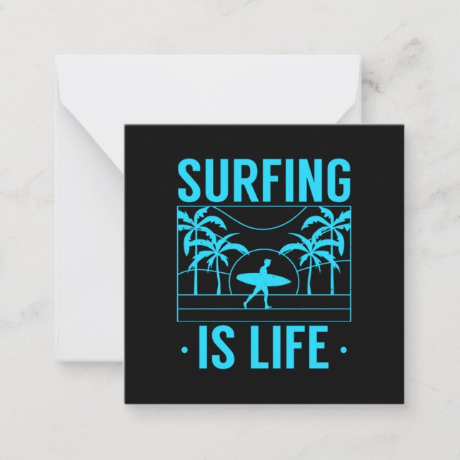 Cartão De Notas O Surf é a Vida (Frente)