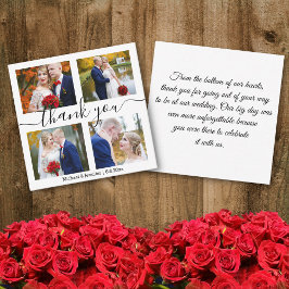 Cartão De Notas obrigado, 4 fotos mínimas, casamento de colagem