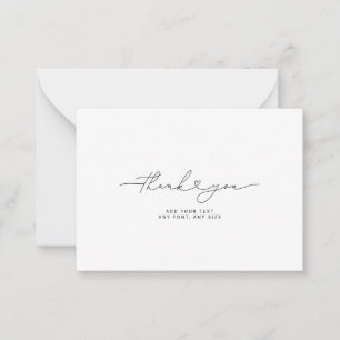 Cartão De Notas Obrigado A Gerar Coração Elegante 3,5"X2.5"