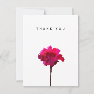 Cartão De Notas Obrigado A Mão Fuchsia Projetada Floral