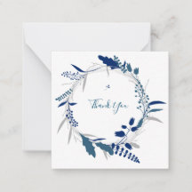 Obrigado Blue Floral Modern Flor Note Card