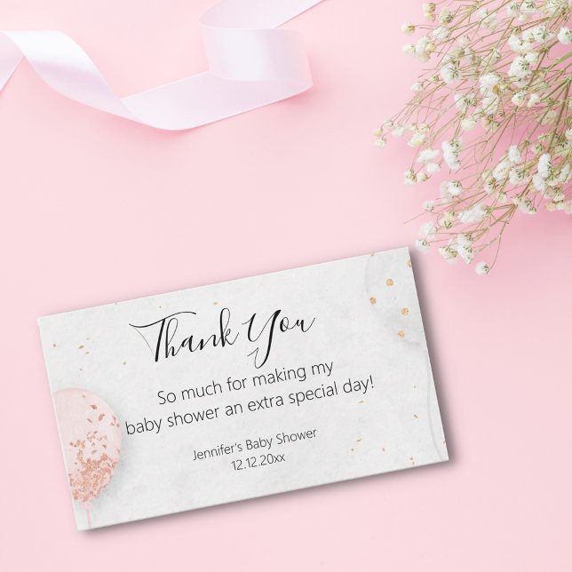 Cartão De Notas obrigado chá de fraldas balões na moda (Criador carregado)