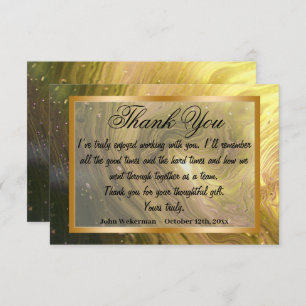 Cartão De Notas Obrigado, colega de trabalho e Bright Yellow Marbl