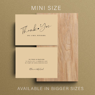 Cartão De Notas Obrigado de casamento amarelo de manteiga de orçam