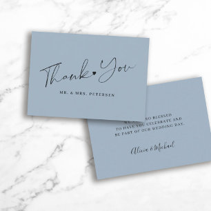 Cartão De Notas Obrigado de casamento azul empoeirado você escreve