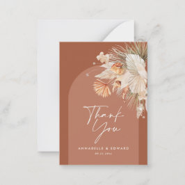 Cartão De Notas obrigado de casamento do terracotta do orçamento