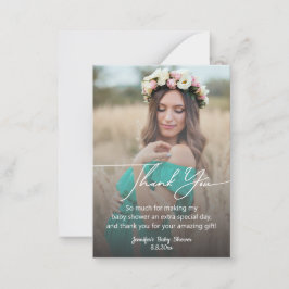 Cartão De Notas obrigado de chá de fraldas de letra moderna