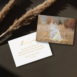 Cartão De Notas obrigado de escrita manual ouro, chá de fraldas