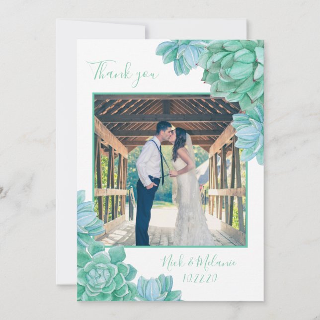 Cartão De Notas Obrigado de fotos bem sucedido você + espaço para  (Frente)