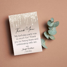 Cartão De Notas obrigado de na moda você doce 16 relâmpagos dourad