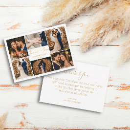 Cartão De Notas obrigado dourado, 6 fotos, colagem, bilhete de cas