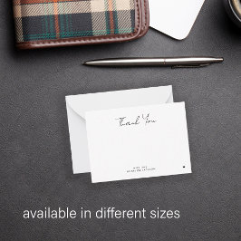 Cartão De Notas Obrigado elegante e moderno de script chic