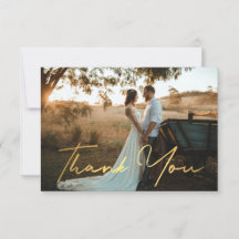 obrigado, foto de casamento com escrita moderna a