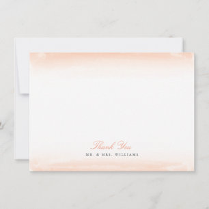 Cartão De Notas Obrigado liso coral do monograma do beira-mar você