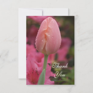 Cartão De Notas Obrigado liso da tulipa cor-de-rosa do jardim voc