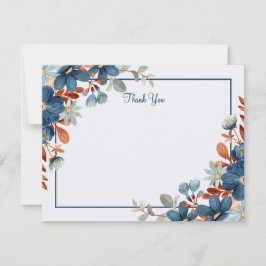 Cartão De Notas Obrigado minimalista azul