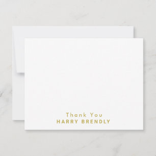 Cartão De Notas Obrigado Monograma Nome White Flat Note Card