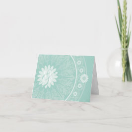 Cartão De Notas Obrigado Monogrammed barroco do verde azul você