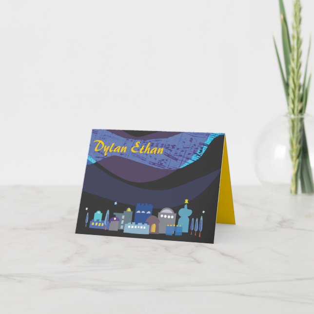 Cartão De Notas Obrigado musical de Mitzvah do bastão do bar do (Frente)