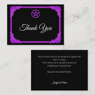 Cartão De Notas Obrigado pela Noiva de bruxa roxo Glow Gothic