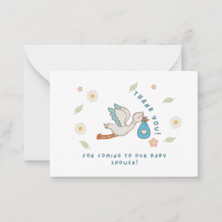 Cartão De Notas Obrigado por vir ao nosso Chá de fraldas