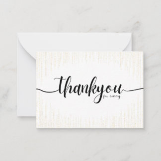 Cartão De Notas Obrigado Por Vir (Casamento)