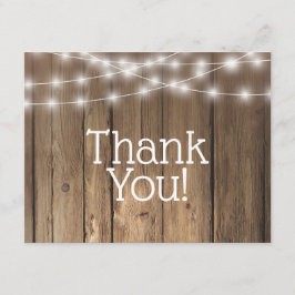 Cartão De Notas Obrigado Russo Wood String Lights Baby Note Card