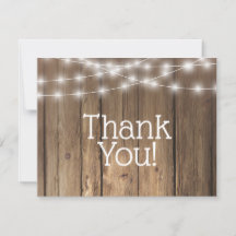Obrigado Russo Wood String Lights Baby Note Card