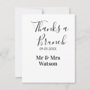 Cartão De Notas Obrigado um brunch pós-casamento nome data simples
