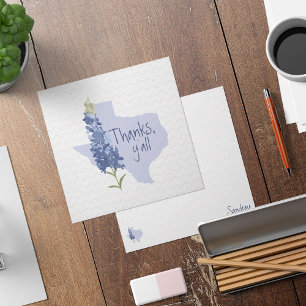Cartão De Notas Obrigados Y'all Bluebonnet Texas