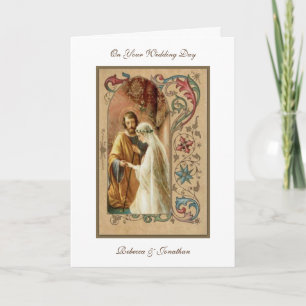 Cartão De Notas Oferta de Missa de Casamento Católica Elegante
