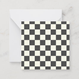 Cartão De Notas Off Black and Off White Checkerboard