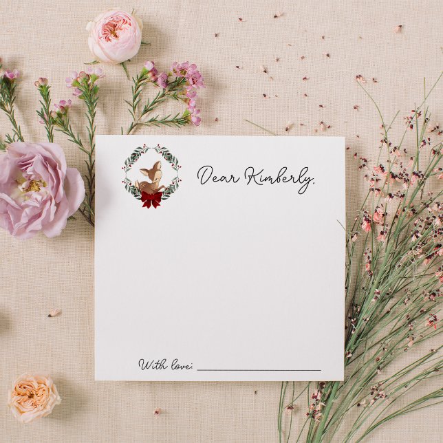 Cartão De Notas Oh Deer Winter Greenery Time Cápsula (Criador carregado)