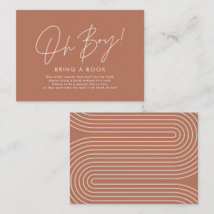 Cartão De Notas oh garoto chá de fraldas de terracotta moderno tra