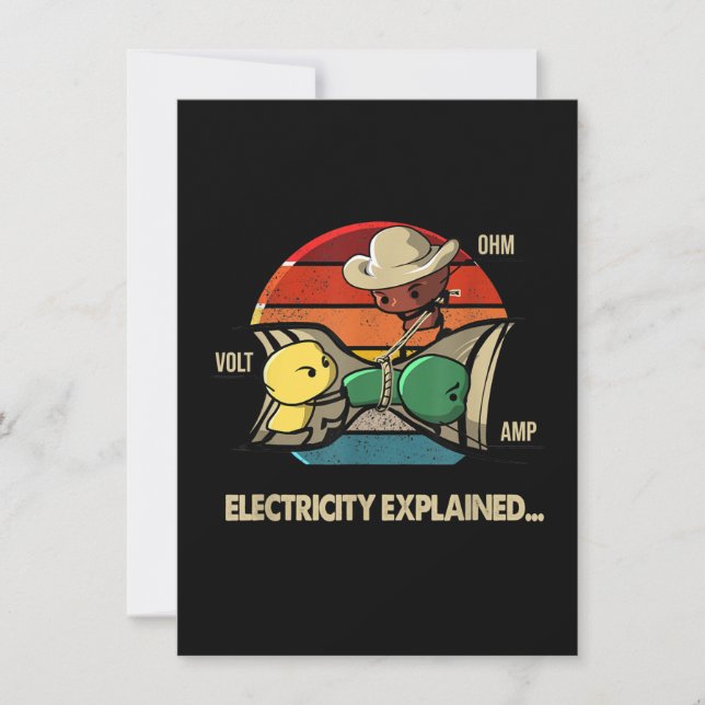 Cartão De Notas Ohm Volt Amp Explicado Eletricidade Eletricista (Frente)