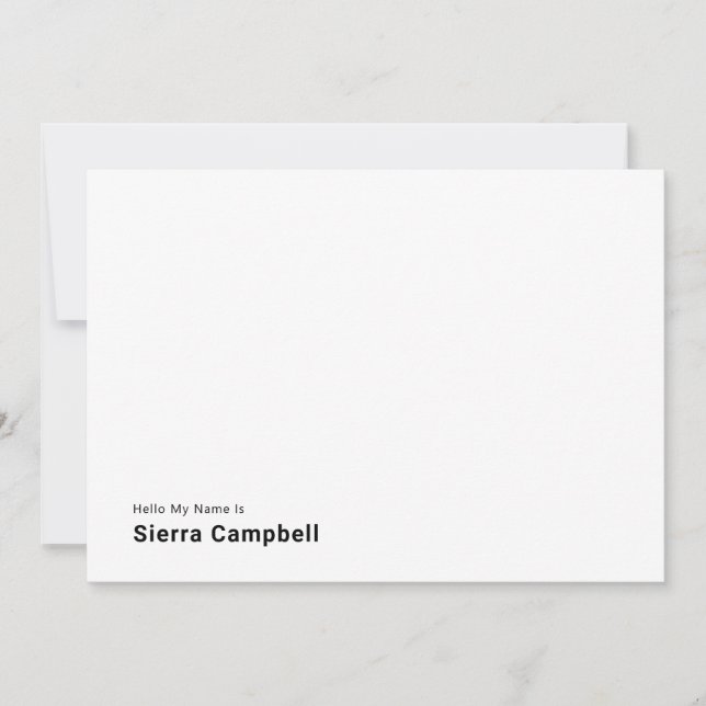 Cartão De Notas Olá Meu Nome É | Personalize Simplesmente (Frente)