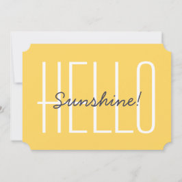 Cartão De Notas Olá Tipografia Amarela Feliz Sunshine