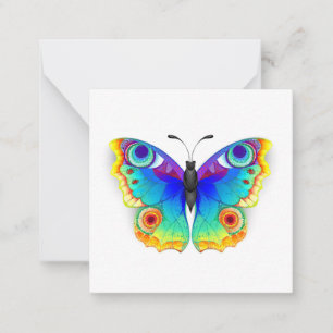 Cartão De Notas Olho Peacock da Borboleta Arco-Íris