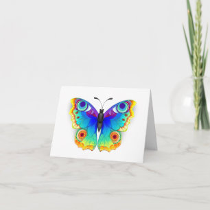 Cartão De Notas Olho Peacock da Borboleta Arco-Íris